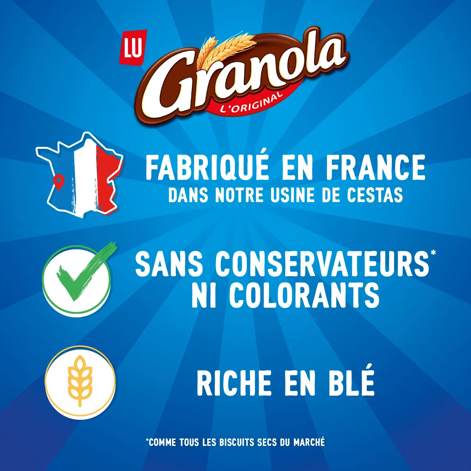 Biscuits sablés nappés au chocolat au lait Granola LU