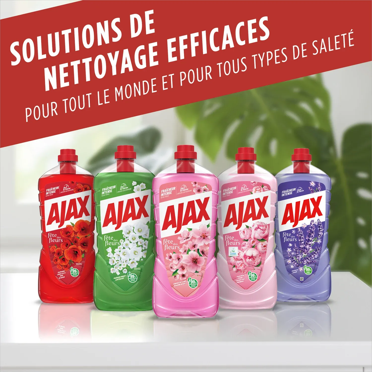 Nettoyant Ménager Multi-Surfaces Fraîcheur Cerisier en Fleurs AJAX