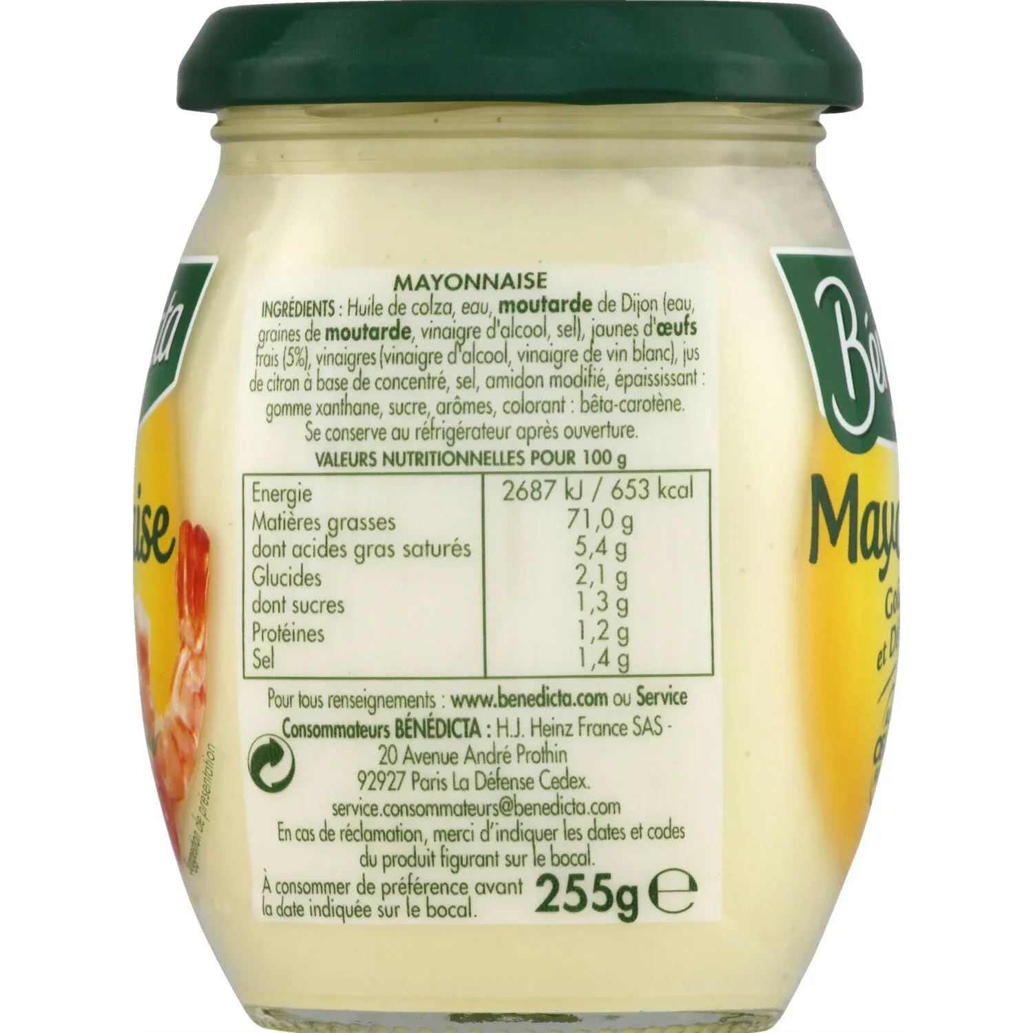 Mayonnaise aux œufs frais BENEDICTA