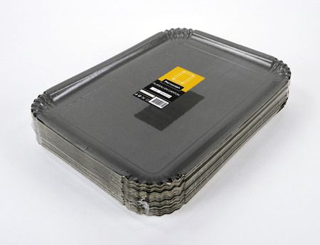25 Plateaux En Carton 29x39 Noir