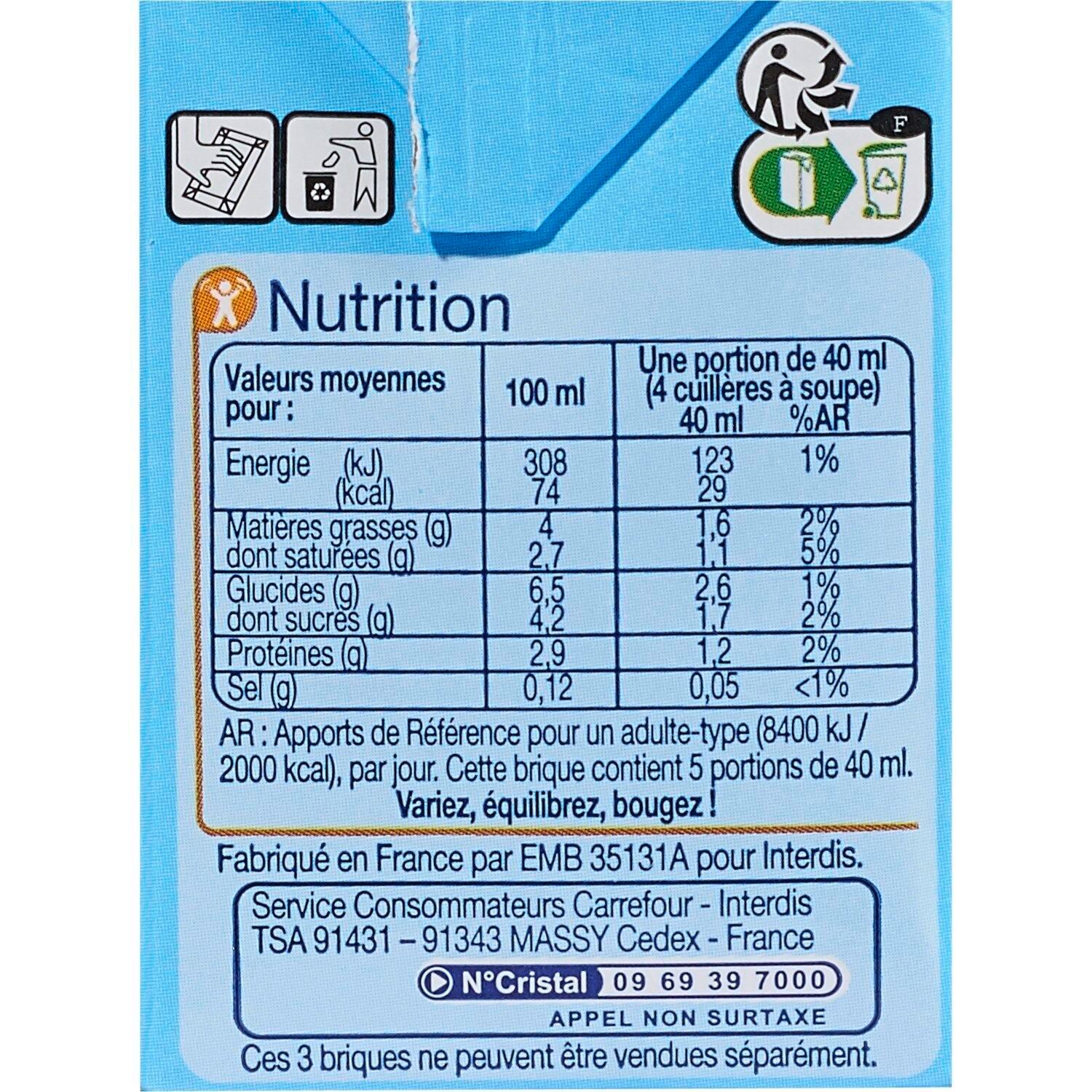 Crème Spécialité Laitière 4% Mat.Gr. CARREFOUR