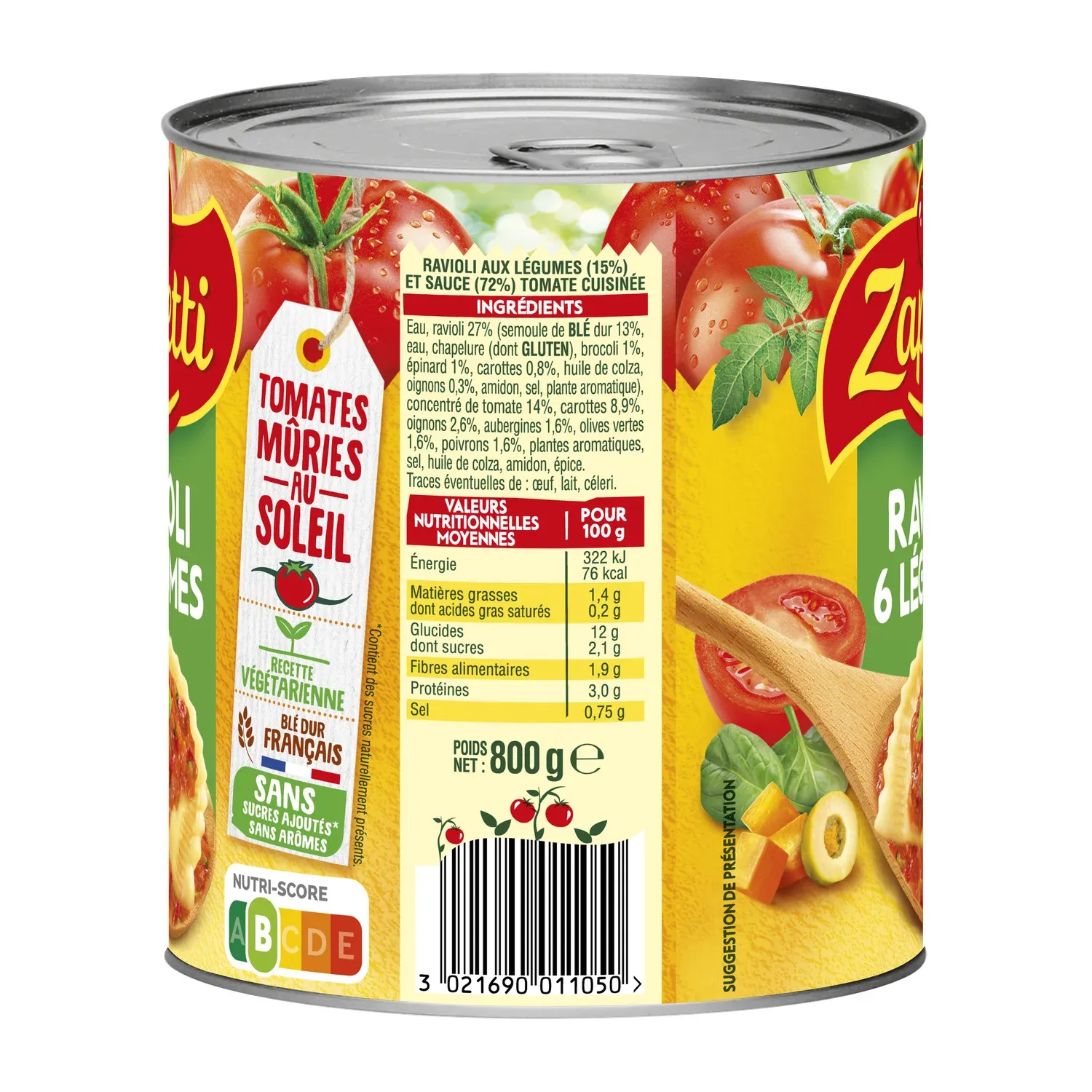 Plat familial Ravioli 6 Légumes ZAPETTI