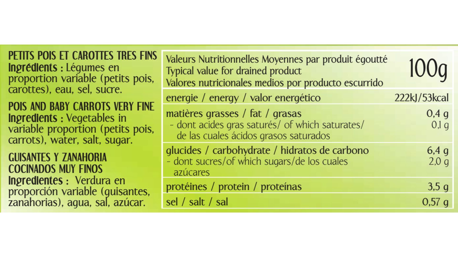 POIS TF CAROTTES NATUREL 4 4 C