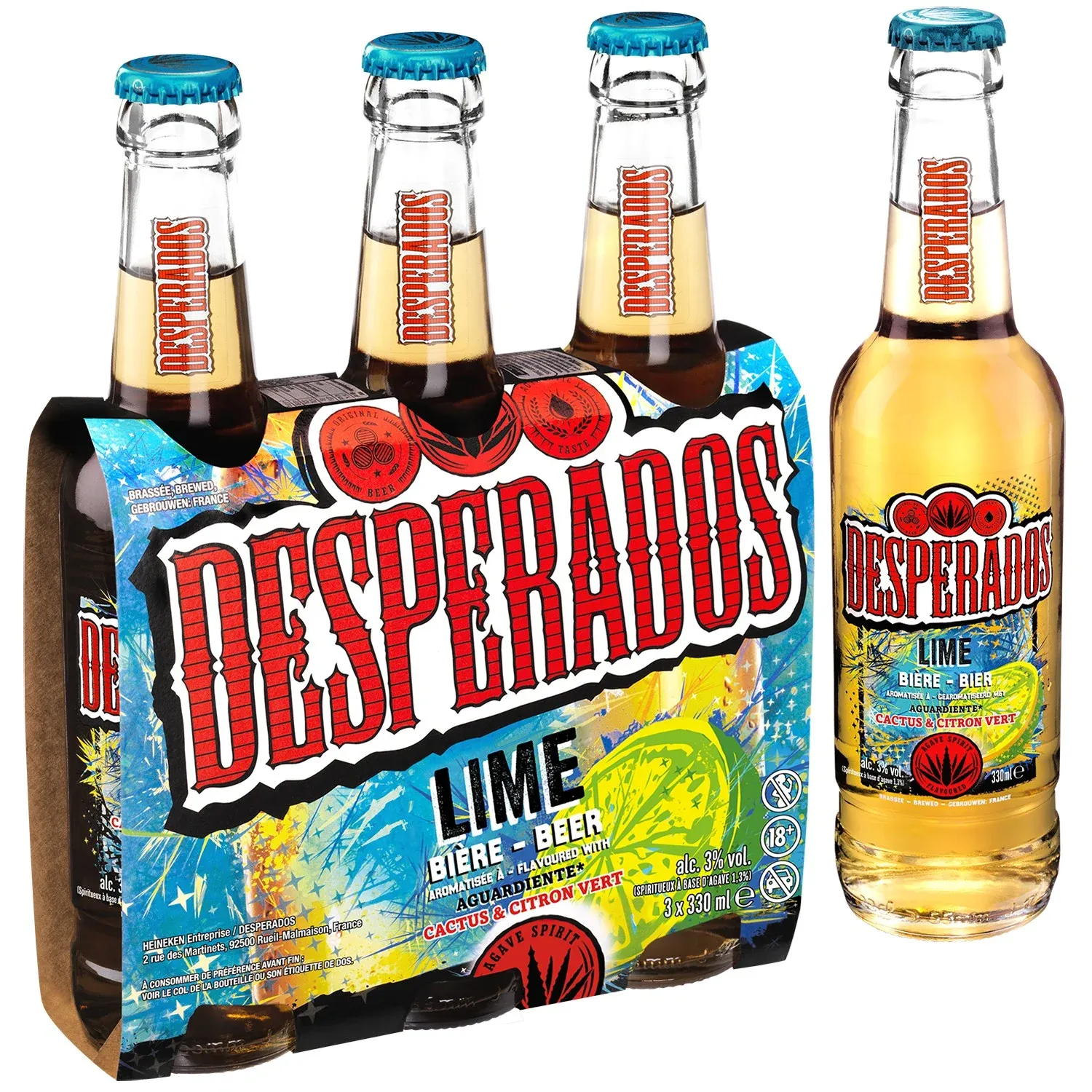 Bière Aromatisée Spiritueux Agave Citron Vert Cactus 3% DESPERADOS