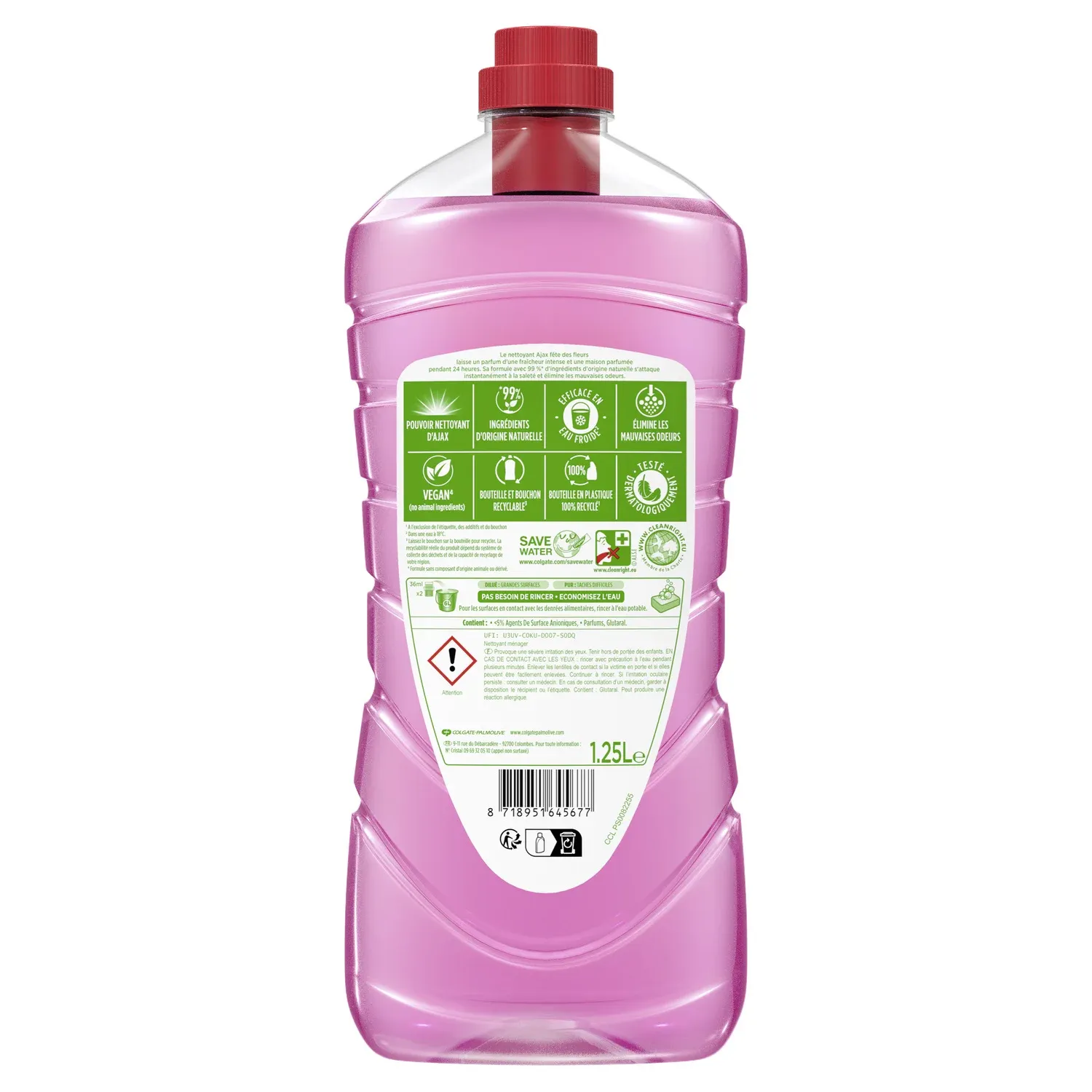 Nettoyant Ménager Multi-Surfaces Fraîcheur Cerisier en Fleurs AJAX