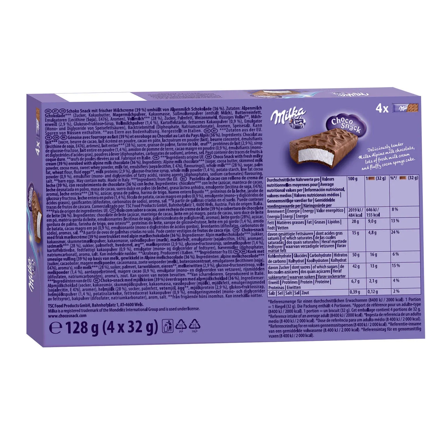 Barre chocolatée MILKA