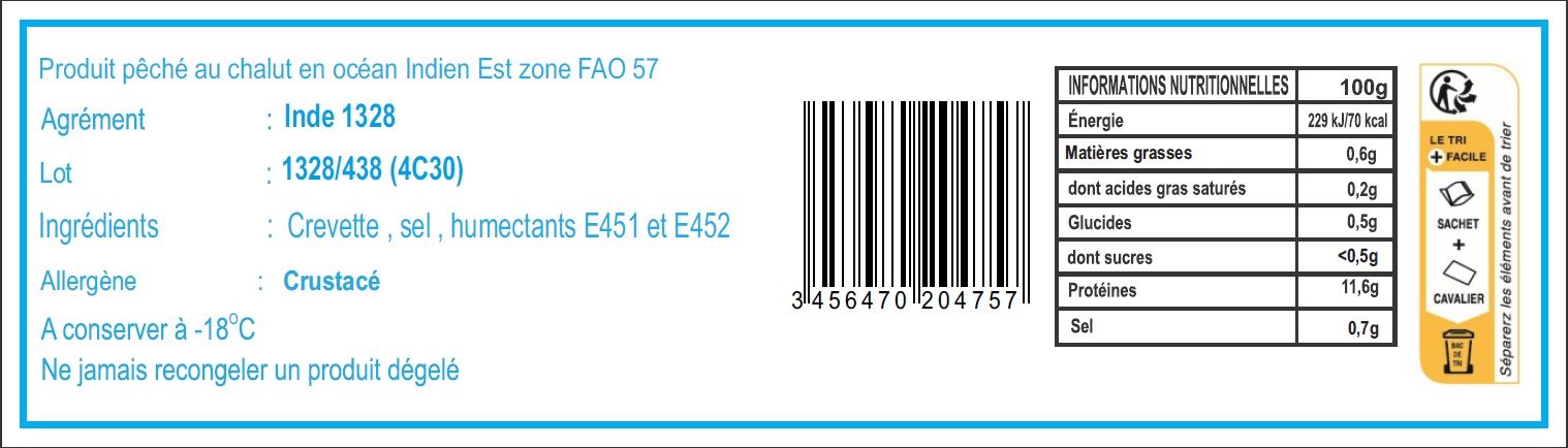 CREVETTE DECORTIQUEE