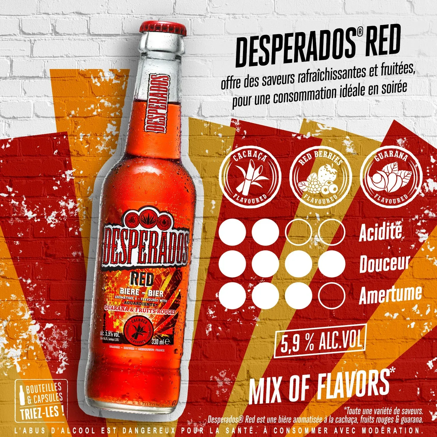 Bière Aromatisée au Spiritueux Cachaça Fruits Rouges Guarana Red 5,9% DESPERADOS