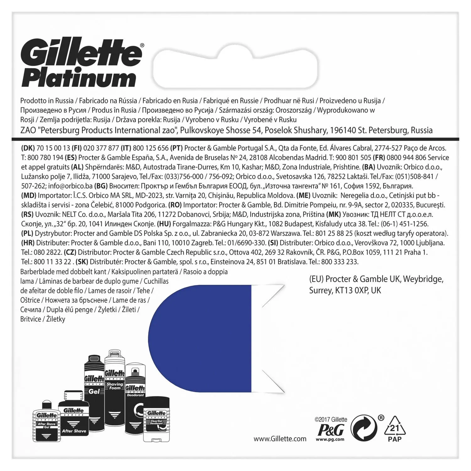 Lames de rasoir Pour Homme Double Edge Platinum GILLETTE