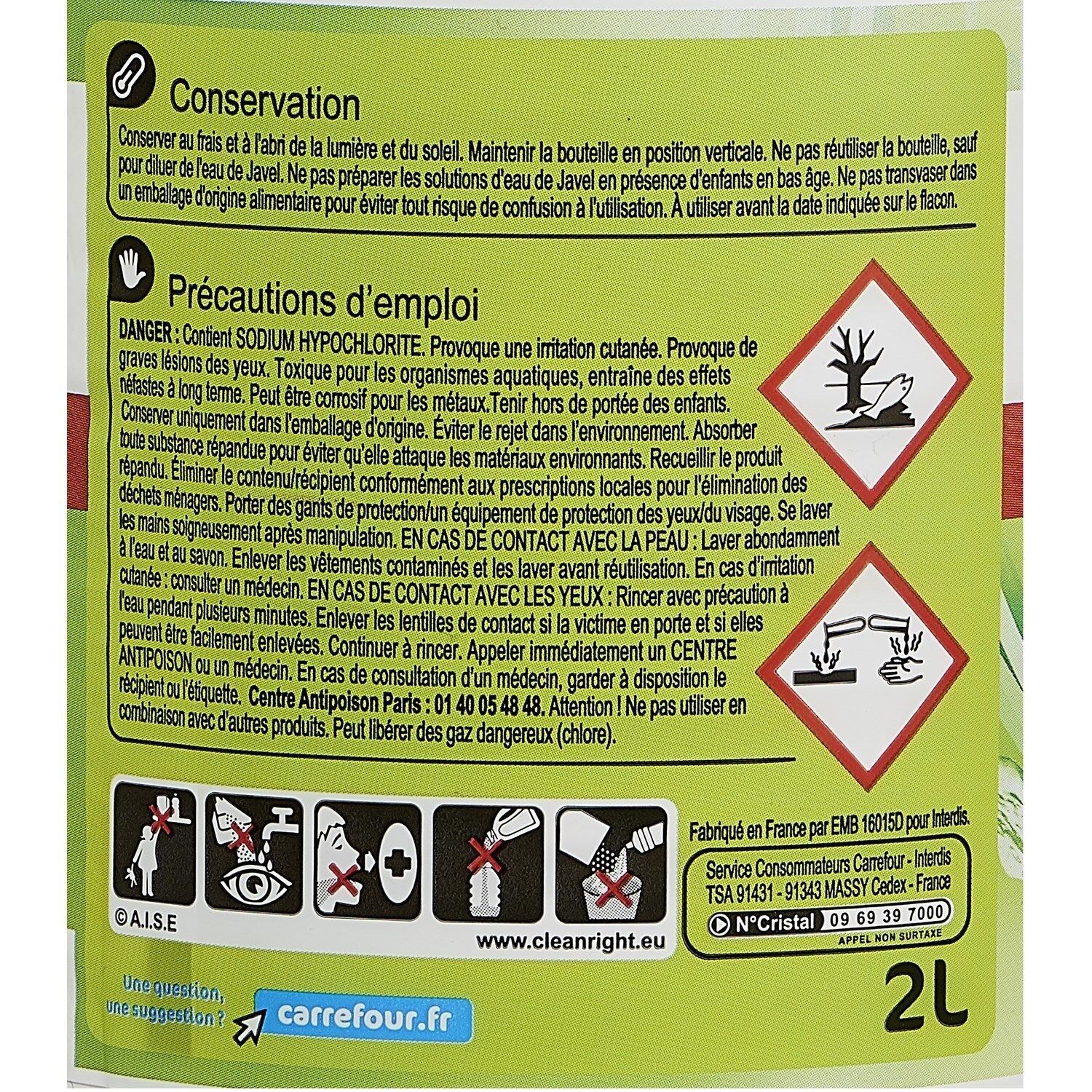 Eau de javel Eucalyptus CARREFOUR