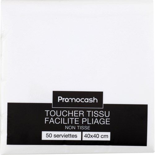 Serviettes blanches 50 unités – 40 × 40 cm