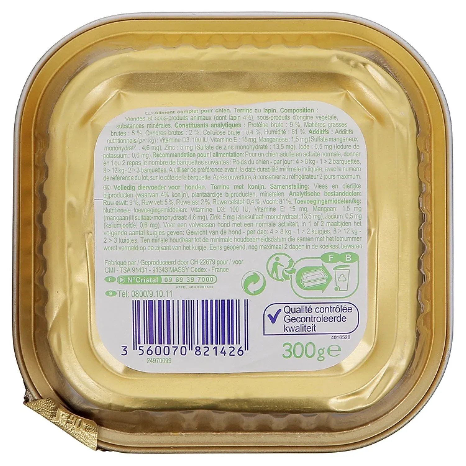 Pâtée Pour Chien Adulte Lapin Terrine SIMPL