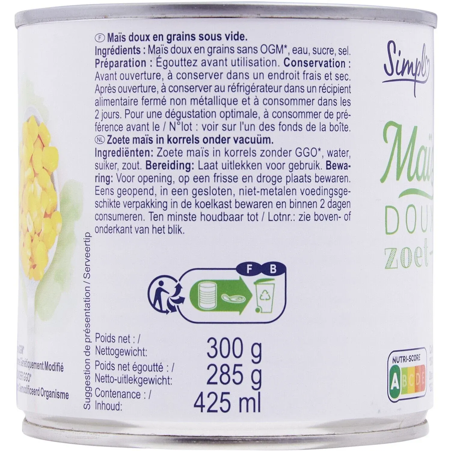 Maïs doux SIMPL