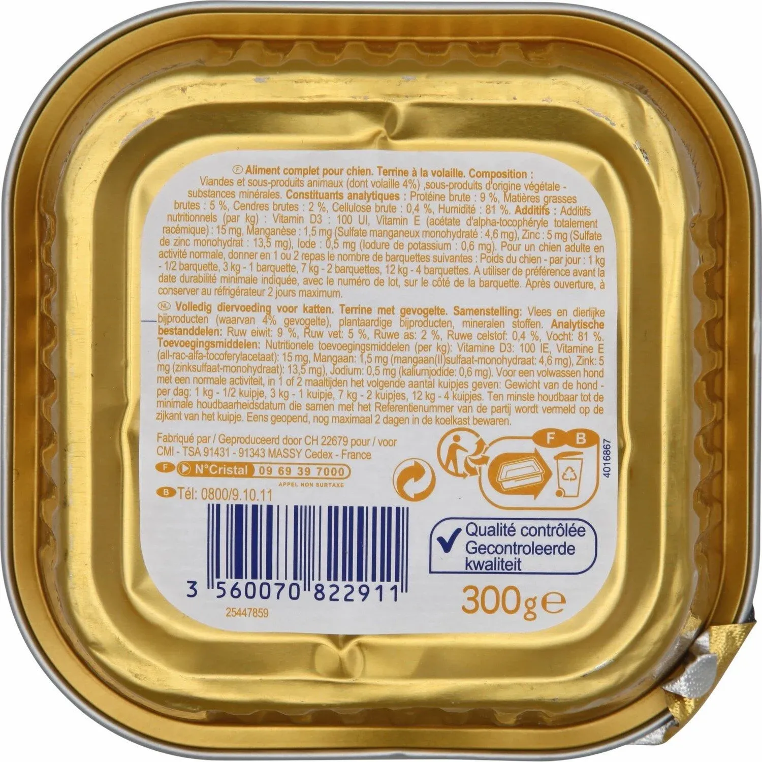 Pâtée Pour Chien Adulte Terrine Volaille SIMPL