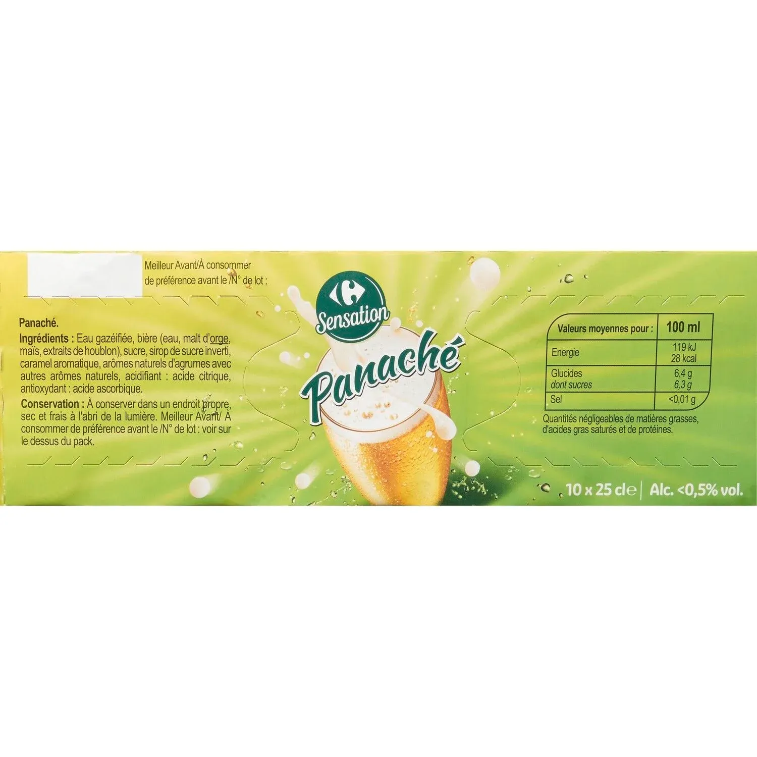 Panaché Moins de 1% d'Alcool CARREFOUR SENSATION