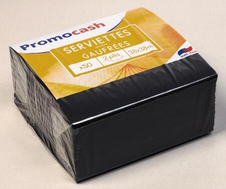 Serviettes Gaufrées 2 Plis 38X38 Ébène X50
