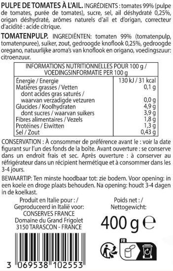 PULPE TOMATE A L'AIL