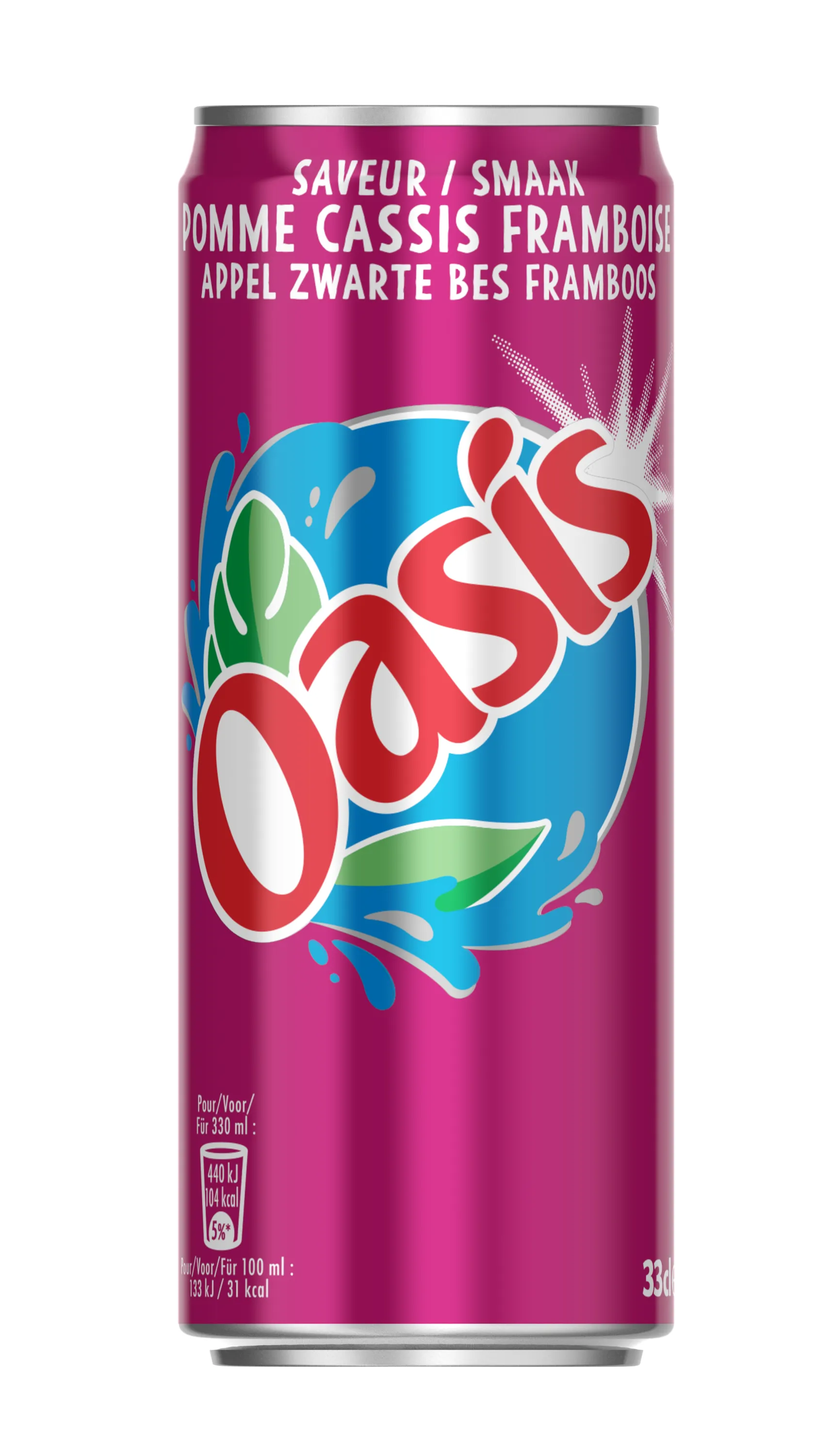 Product Image for OASIS CAN POMME/CASSS/FRAMBOISE 33CL
