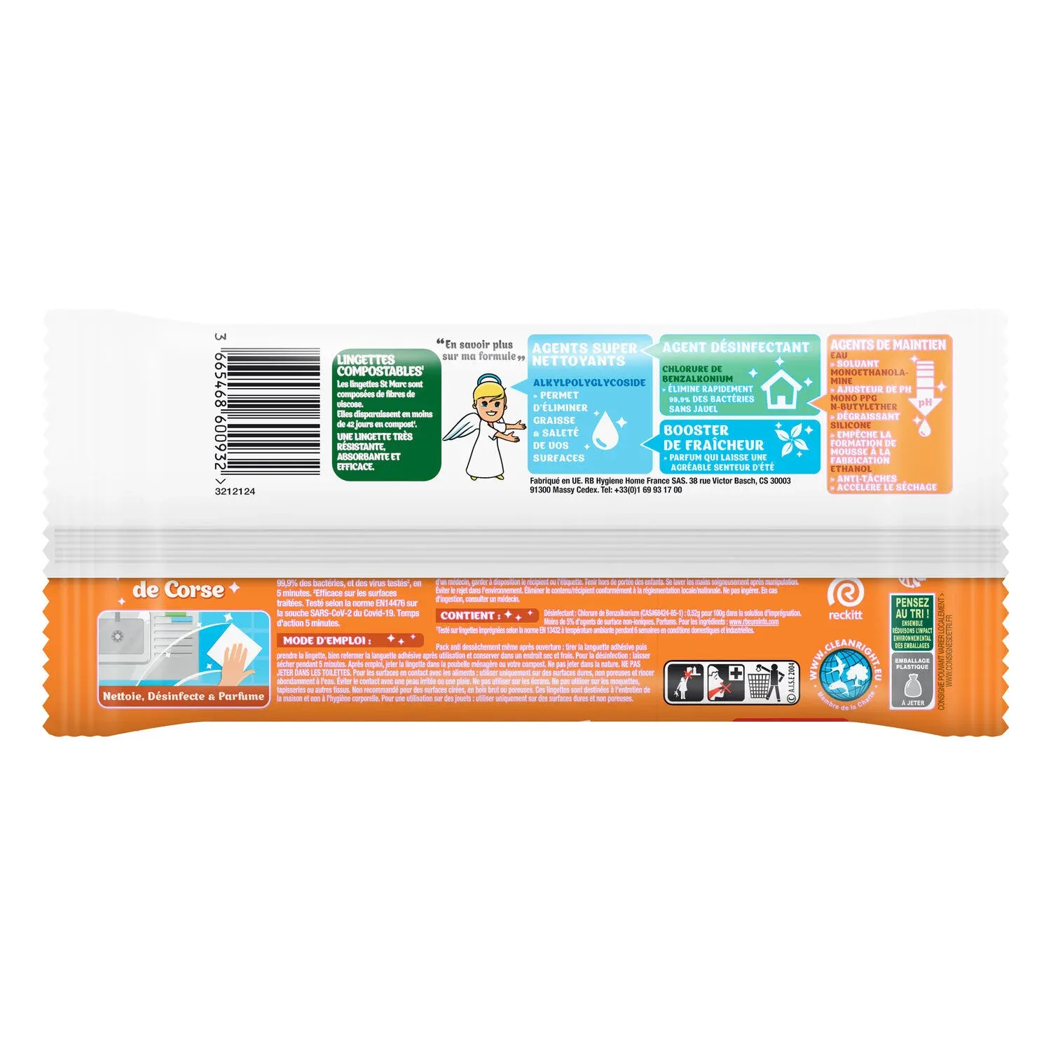 Lingettes Désinfectantes Soleil de Corse ST MARC