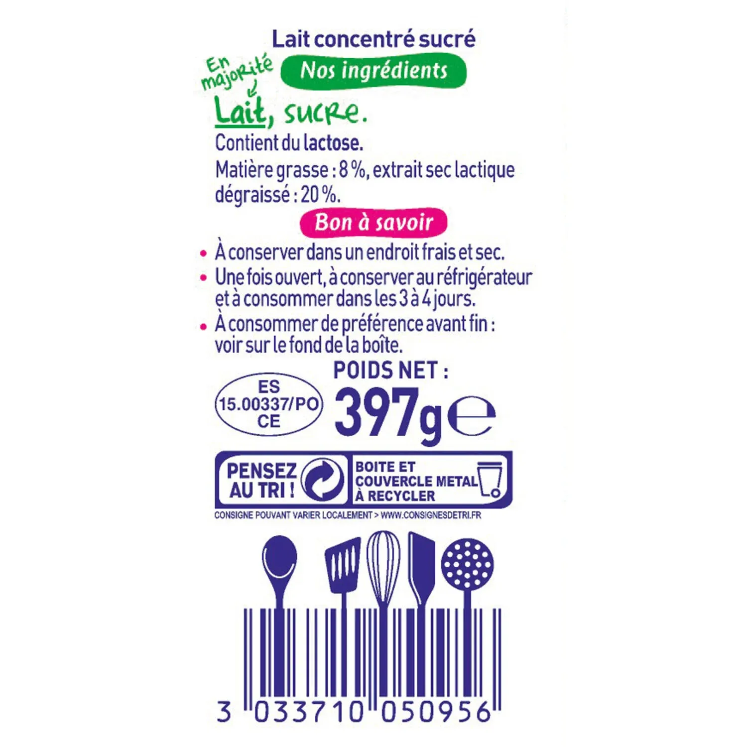 Lait concentré sucré NESTLE