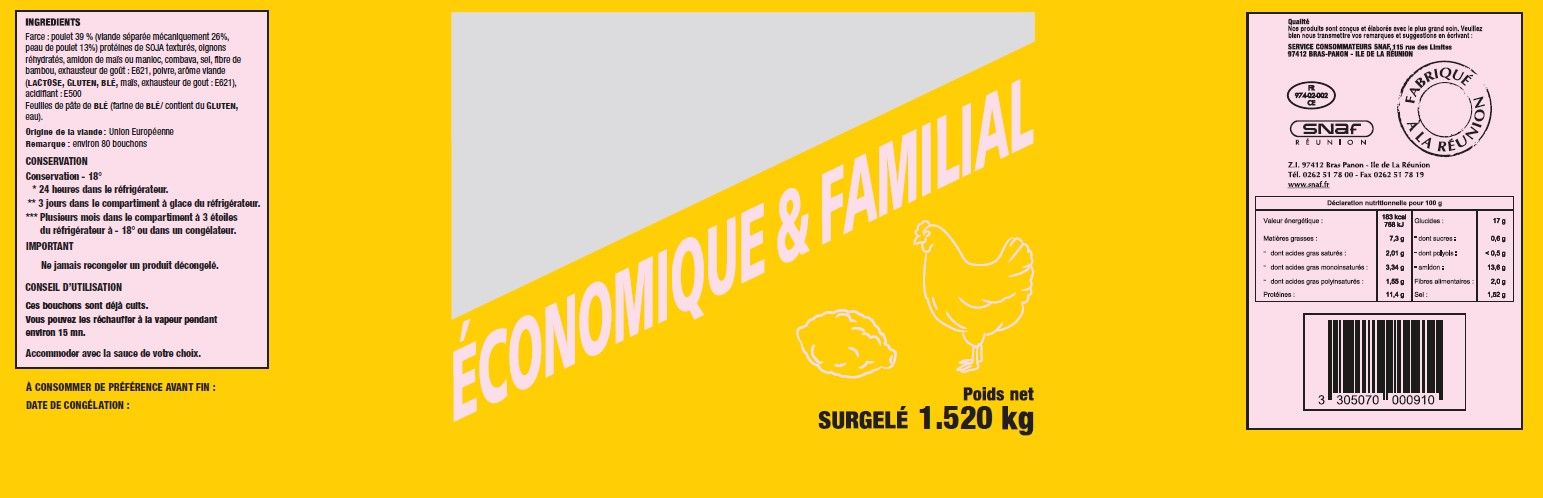 80 BOUCHONS POULET COMBAVA MISTER QUICK