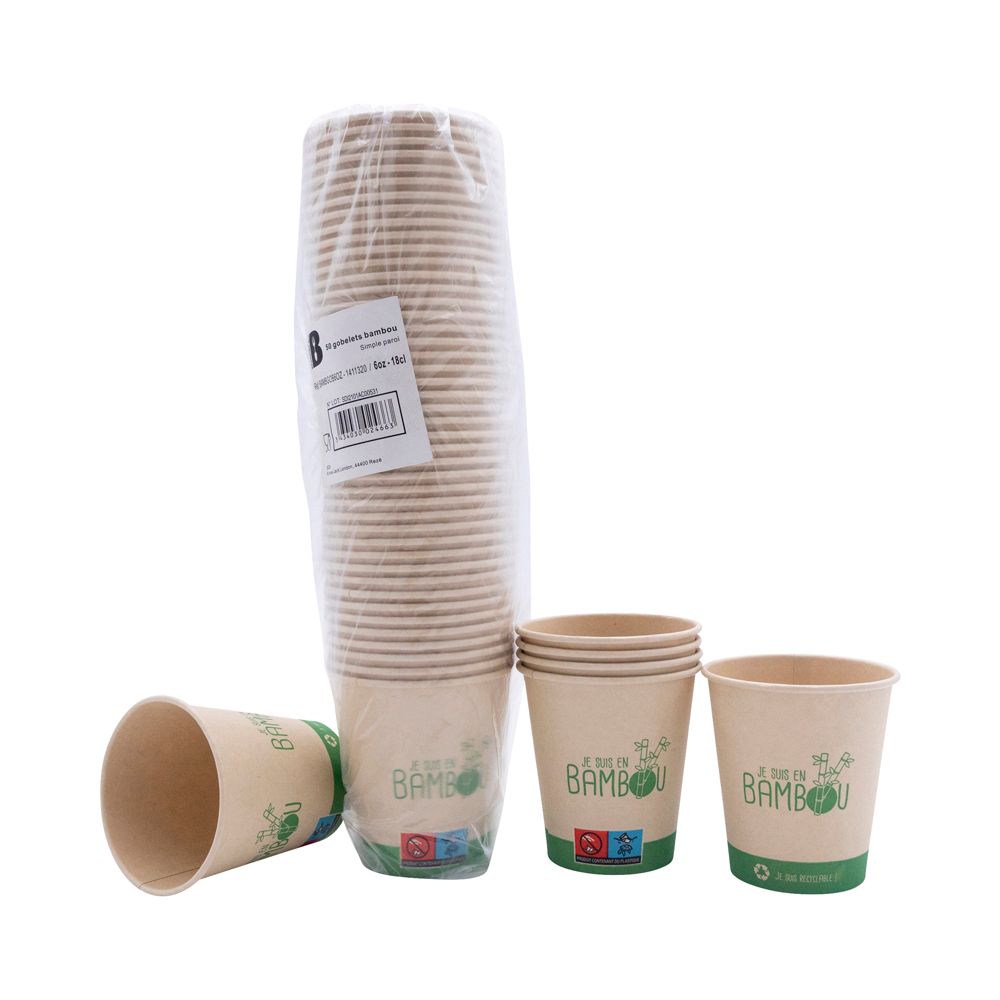 GOBELET BAMBOU 6OZ 18CL20 LOTS DE 50