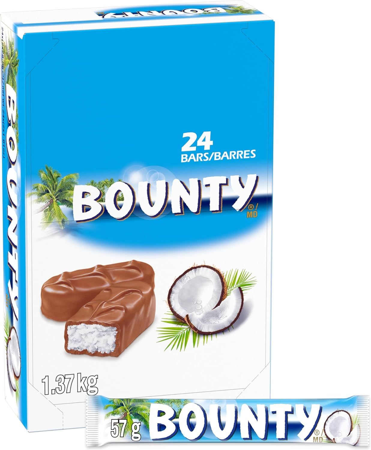 Barres Chocolatées Lait Noix de Coco 24x57G