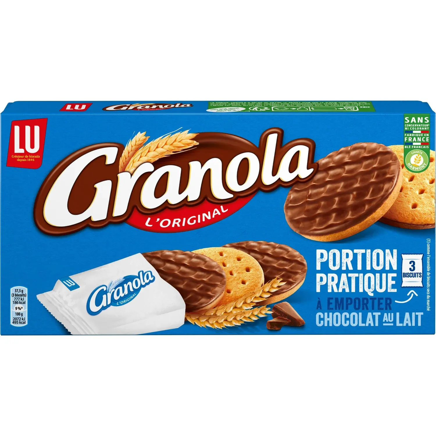 Biscuits sablés nappés au chocolat au lait Granola LU