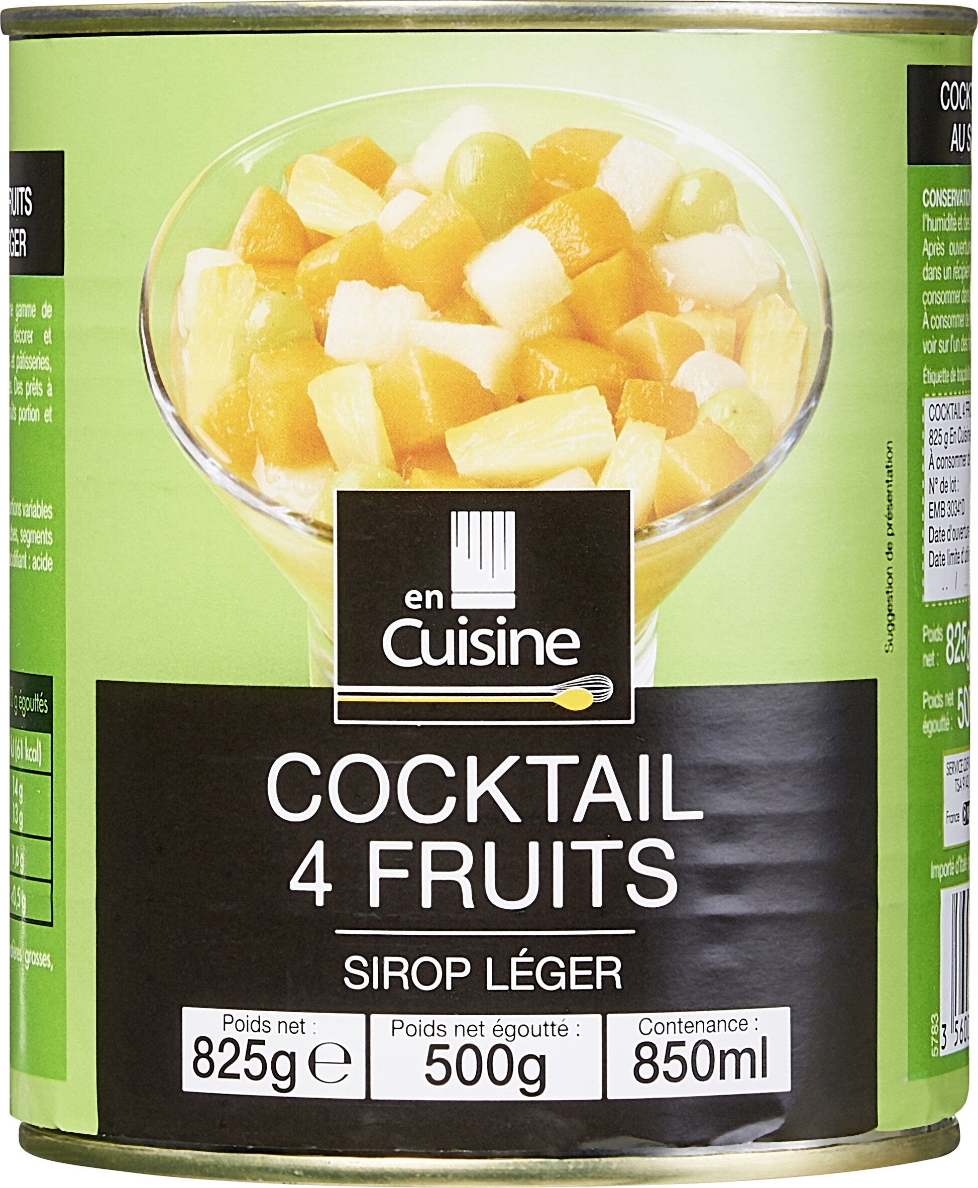 Cocktail de fruits au sirop 44 pièces