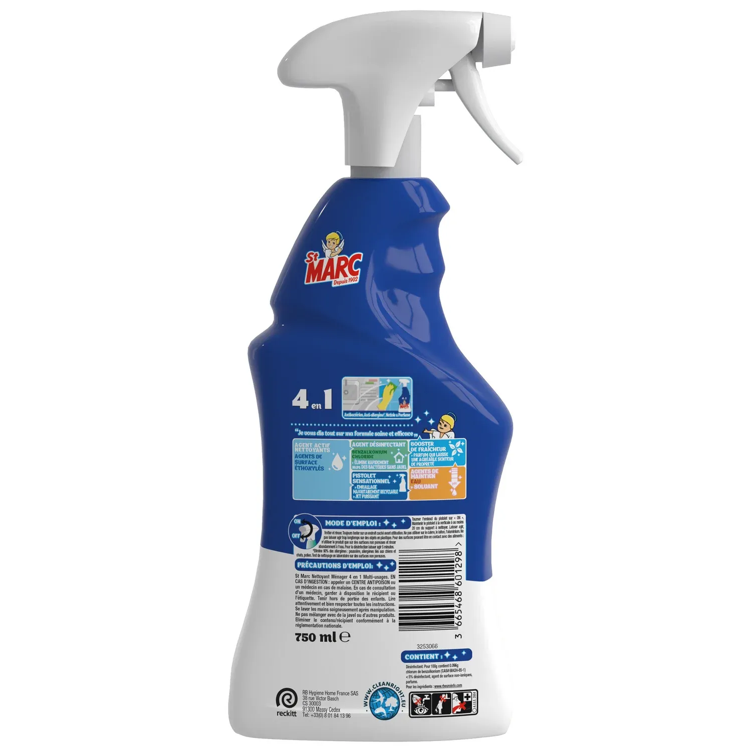 Nettoyant Ménager Multi-Usages Antibactérien Anti-allergène ST MARC