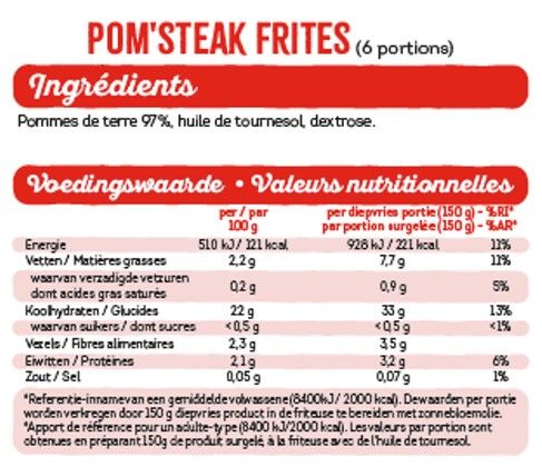 Frites Pom'steack Belviva 1kg
