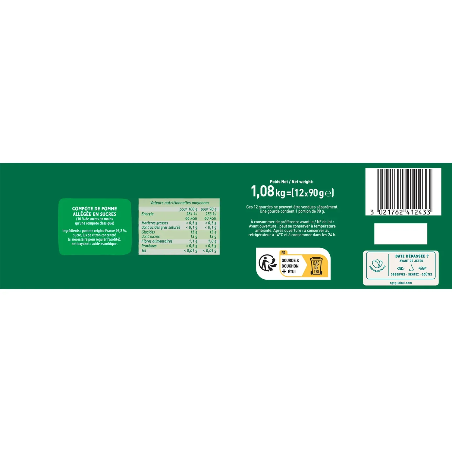 Compotes pomme nature POM'POTES