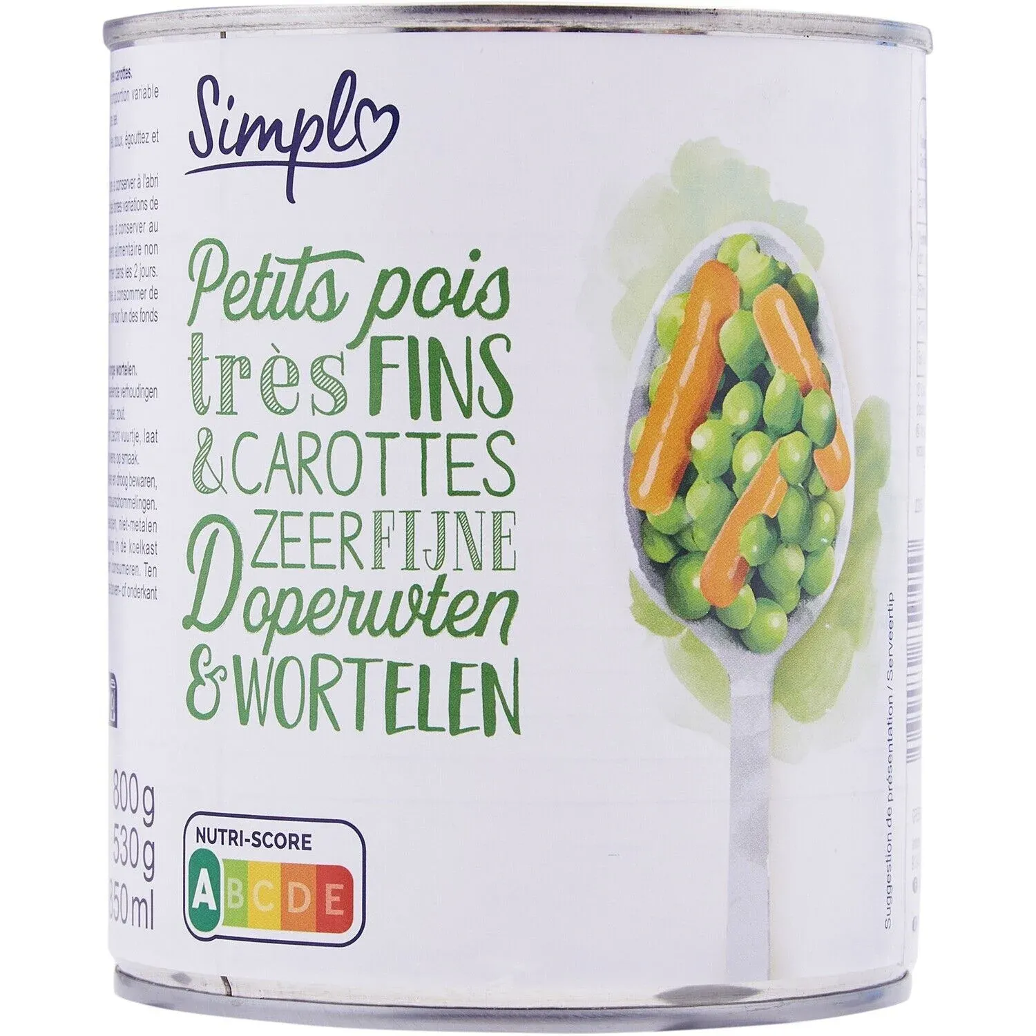 Petits pois carottes très fins SIMPL