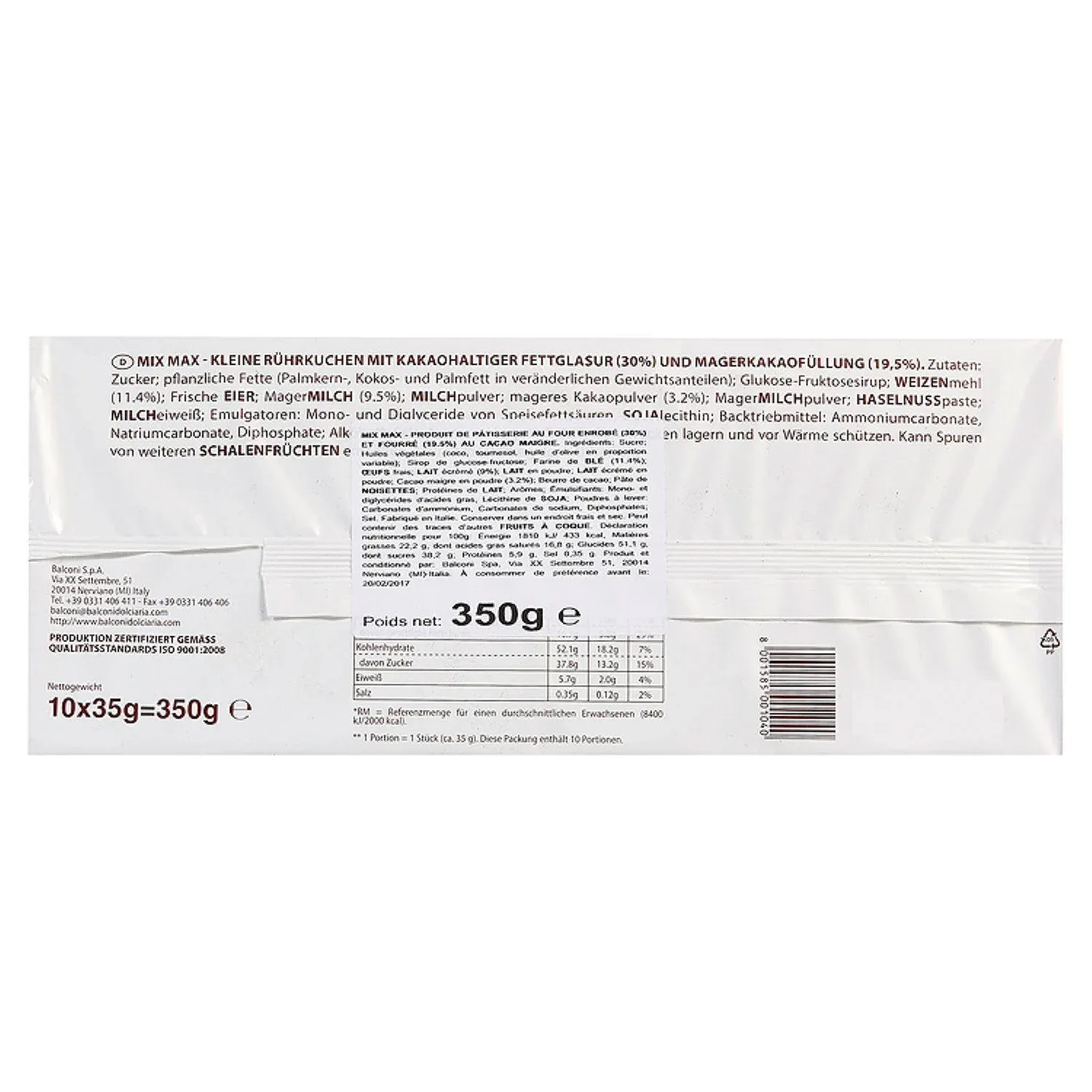 Gâteaux mini génoises cacao BALCONI