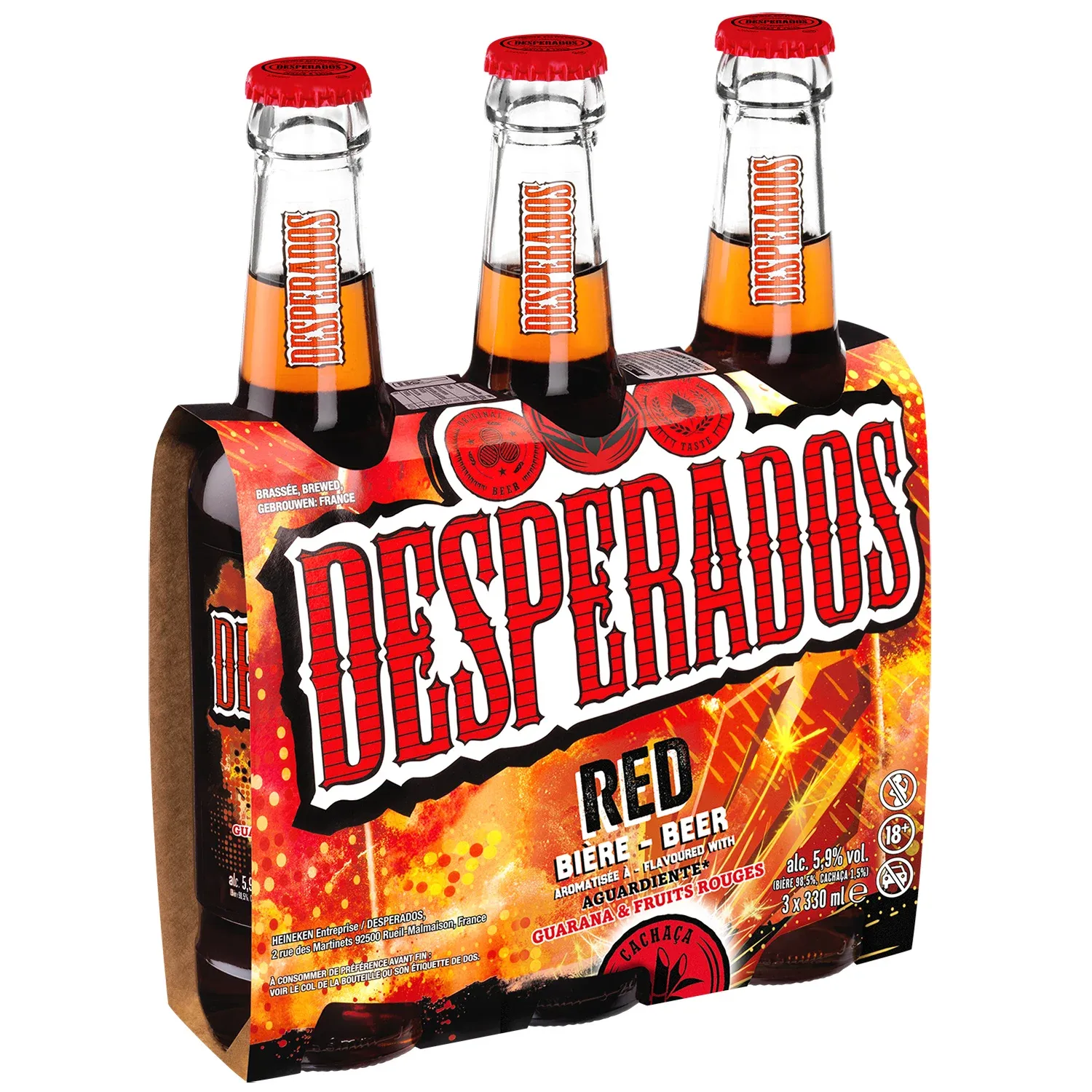 Bière Aromatisée au Spiritueux Cachaça Fruits Rouges Guarana Red 5,9% DESPERADOS