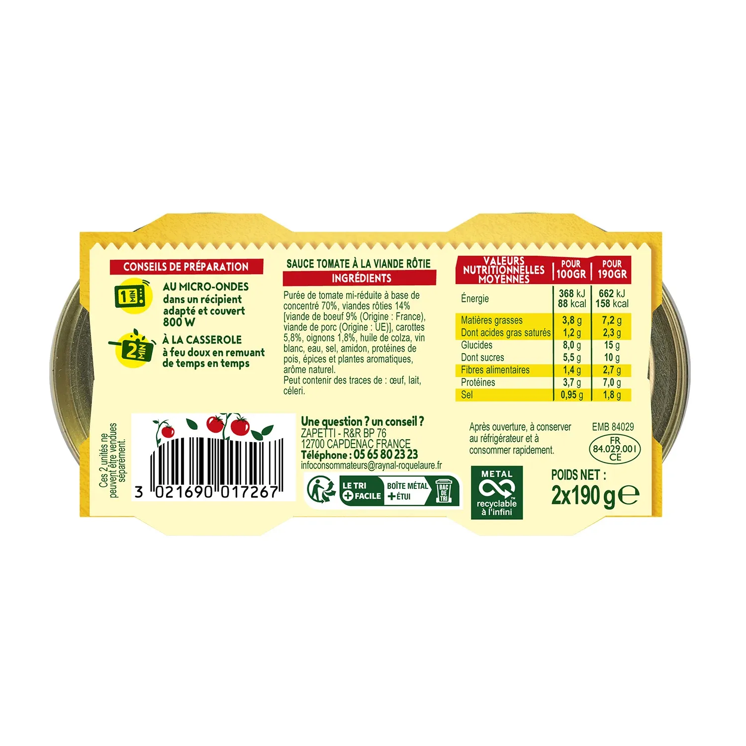 Sauce italienne ZAPETTI