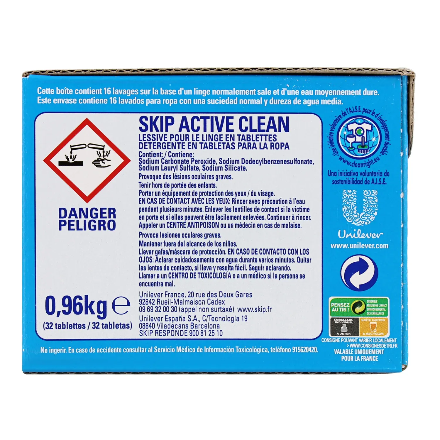 Lessive tablettes Active Clean SKIP