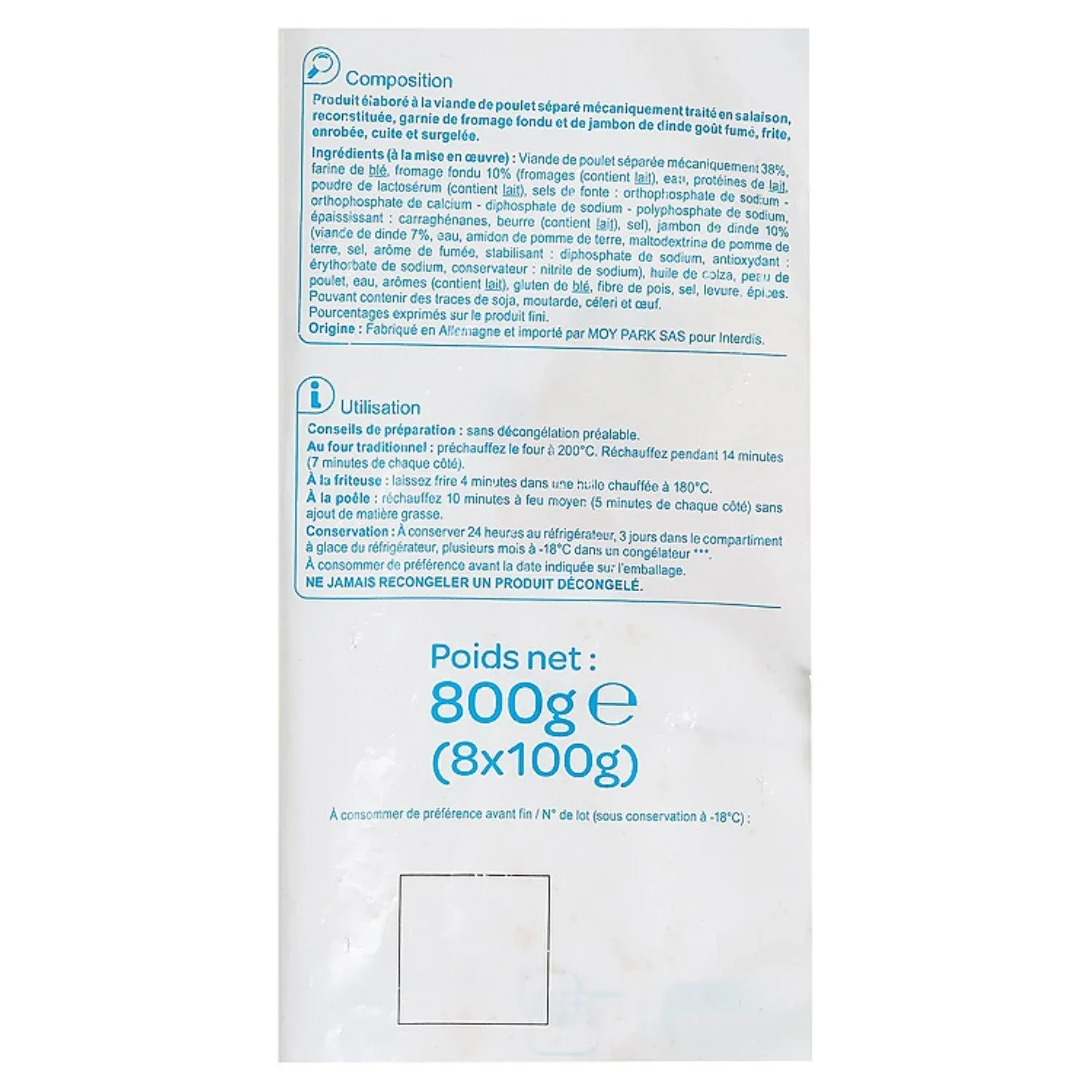 Croque poulet au fromage