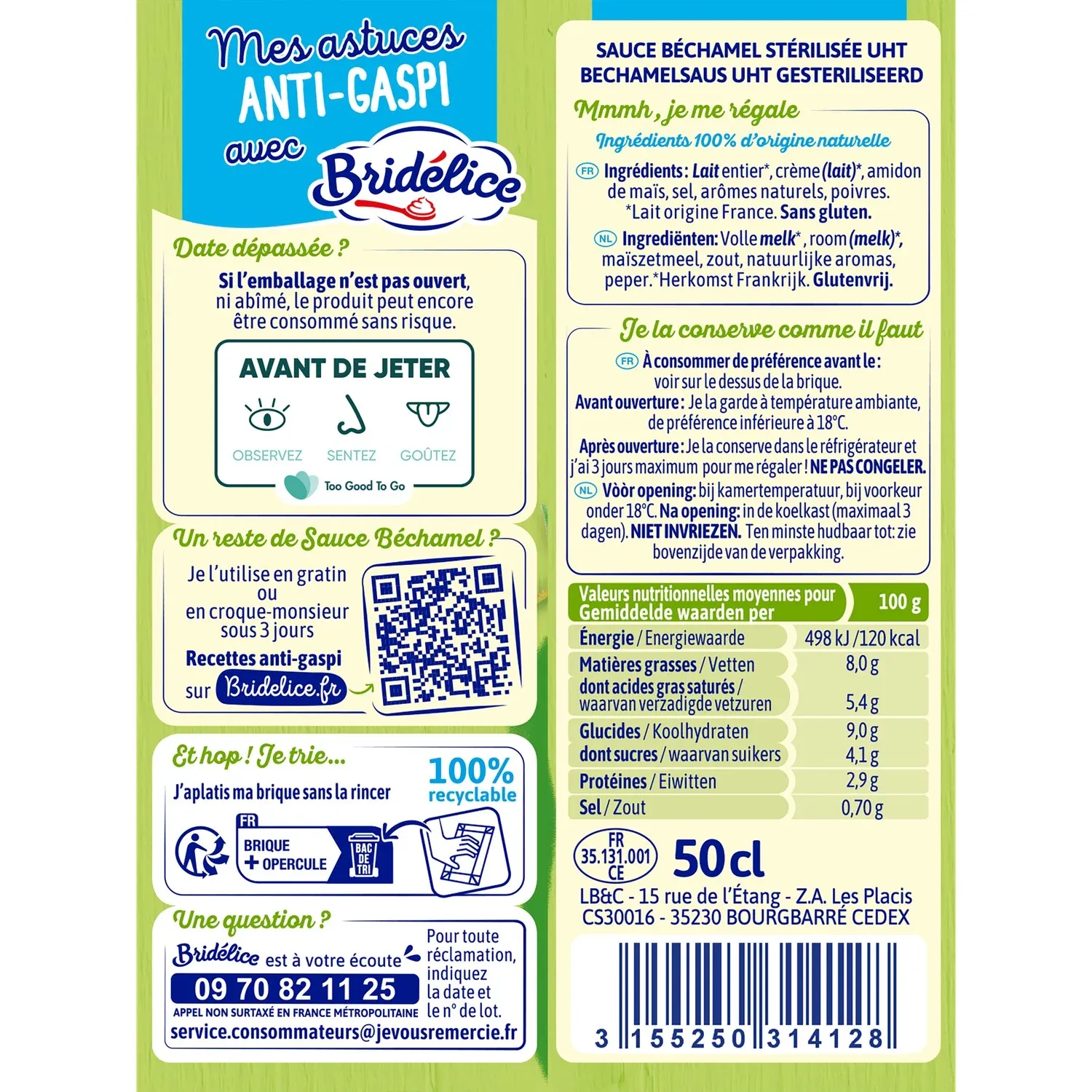 Sauce Béchamel UHT BRIDELICE