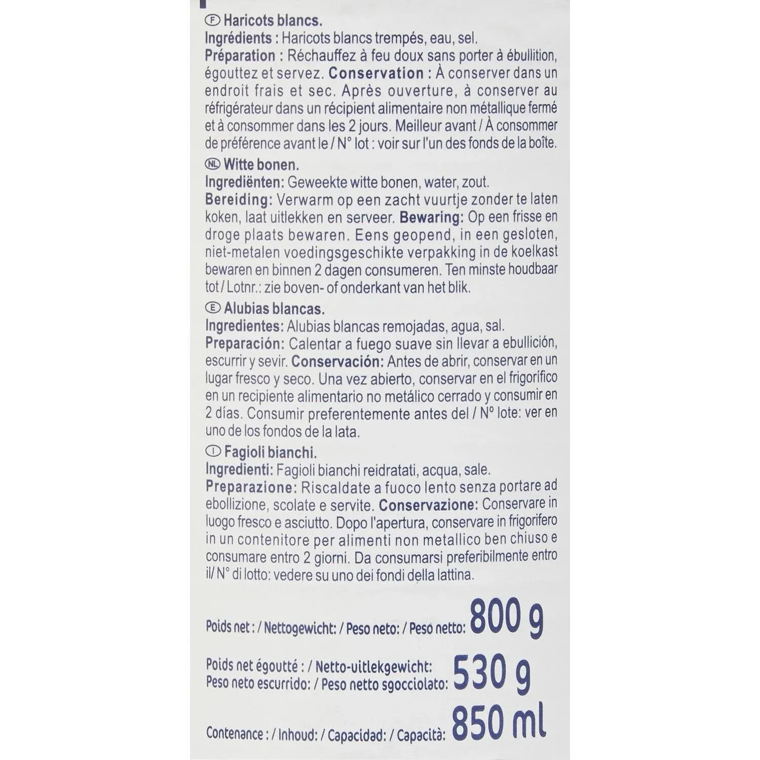 Haricots blancs blancs SIMPL