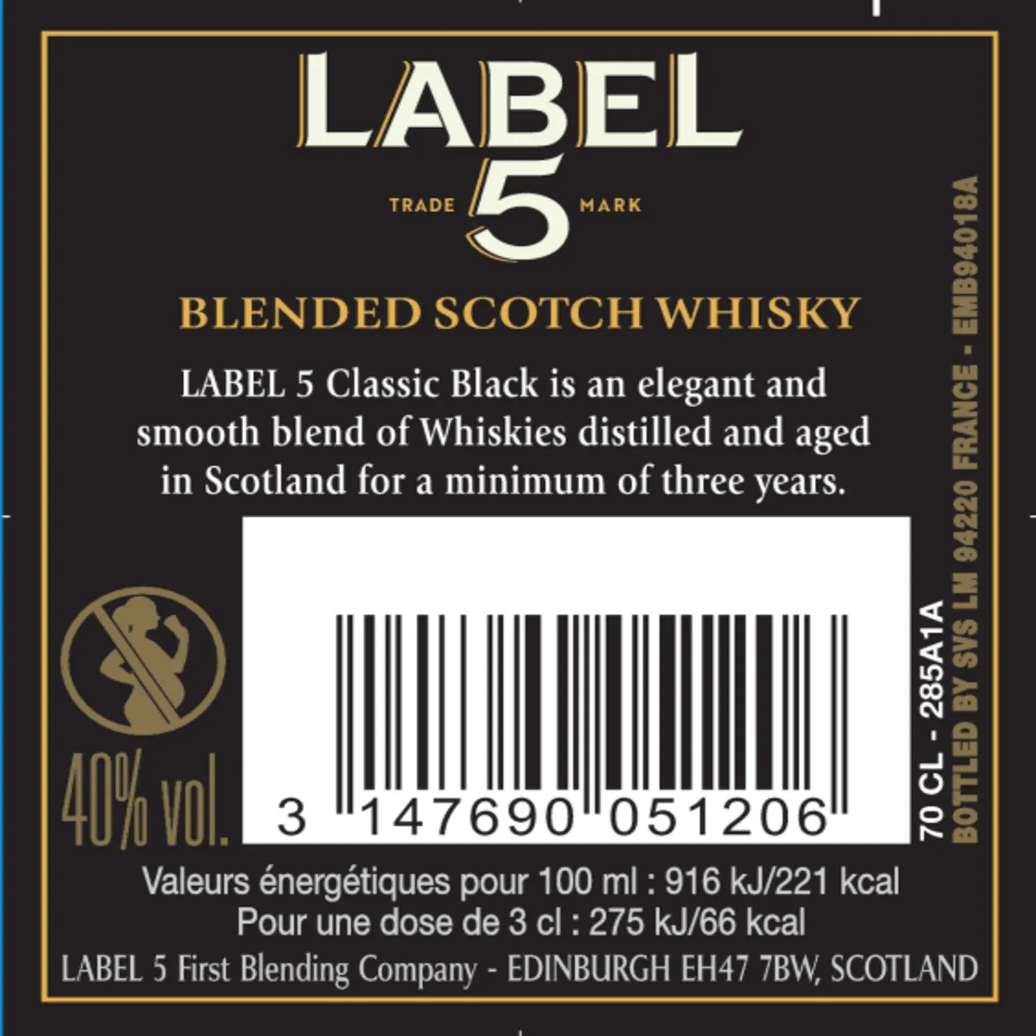 Whisky scotch classic black LABEL 5