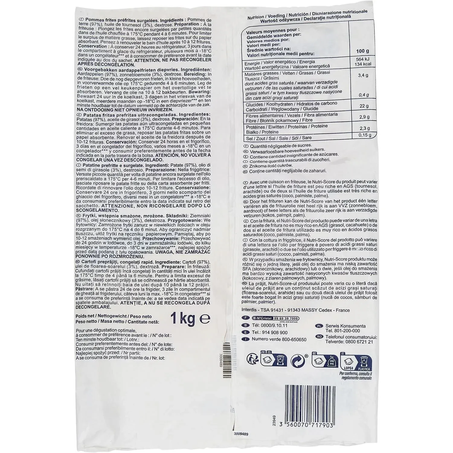 Frites pour friteuse SIMPL