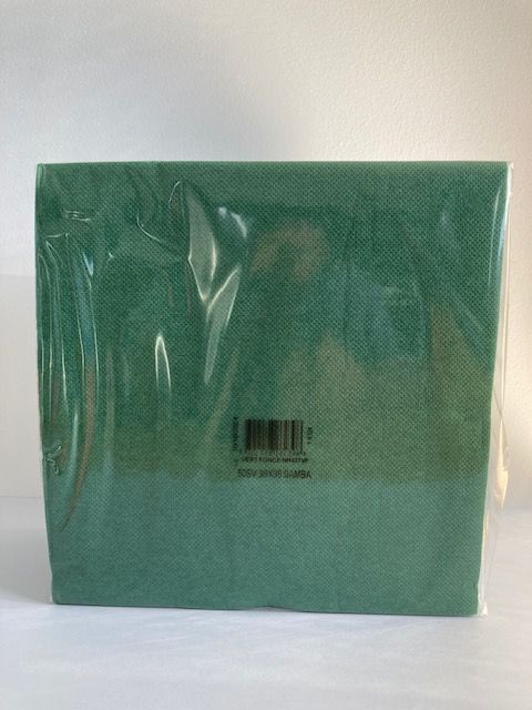 SERVIETTE SAMBA VERT FONCE 38X38 2 PLIS - CART/24 PAQTS DE 50 (X1200)