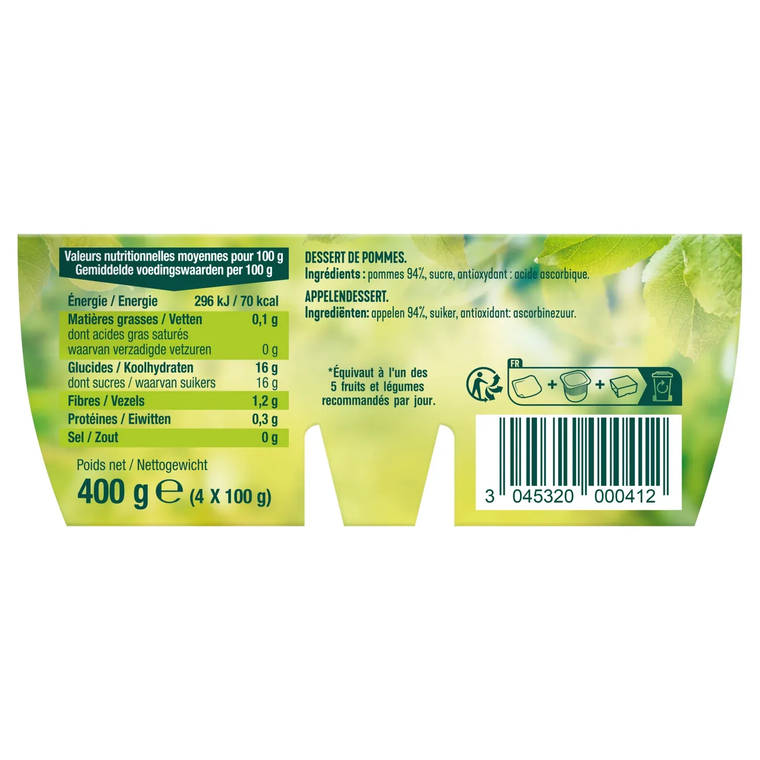 Compotes Pomme Nature ANDROS