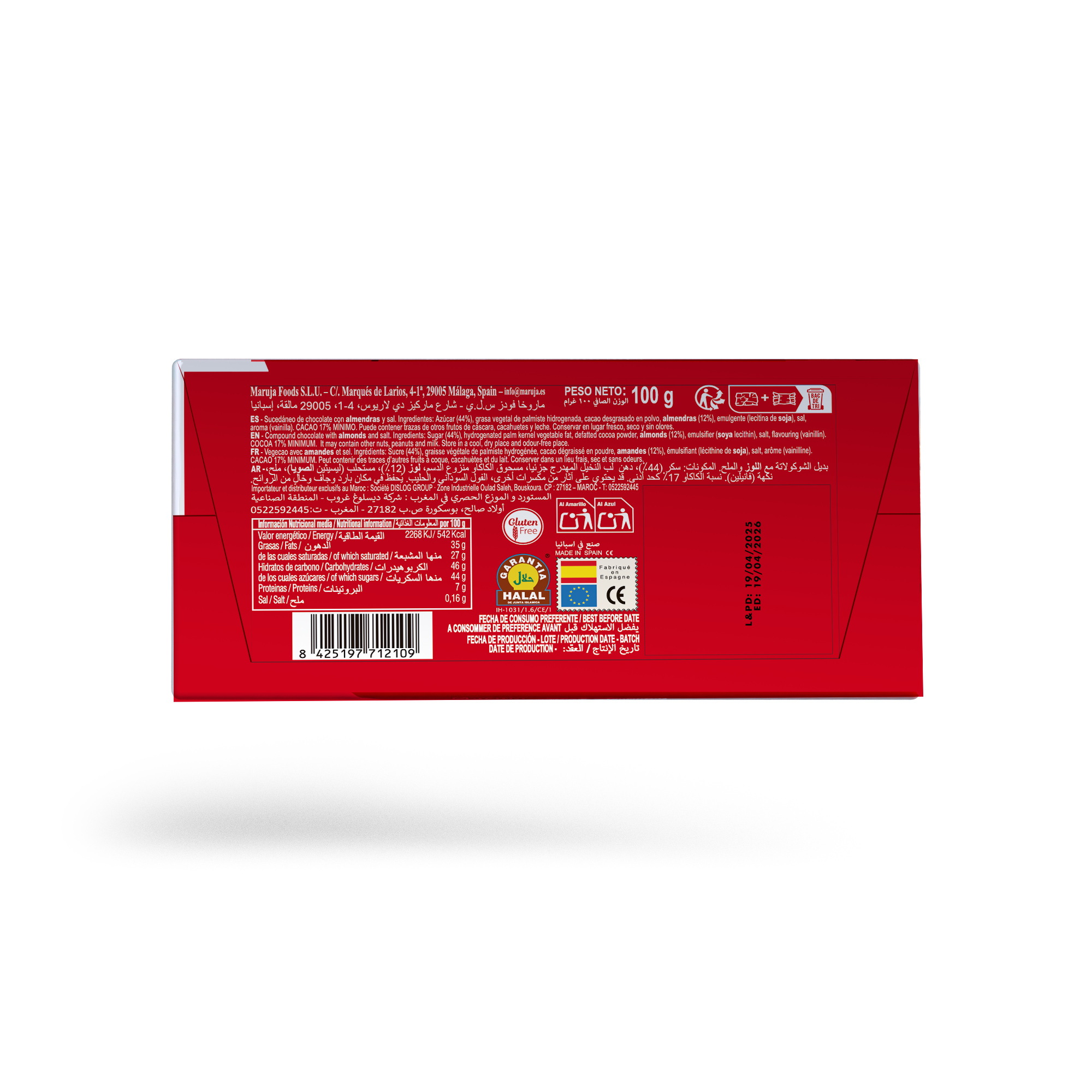 TABLETTE MARUJA NOIR AMANDES & SEL