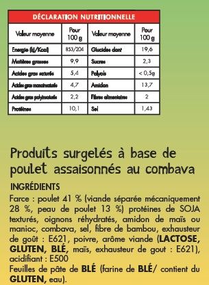 100 BOUCHONS POULET COMBAVA