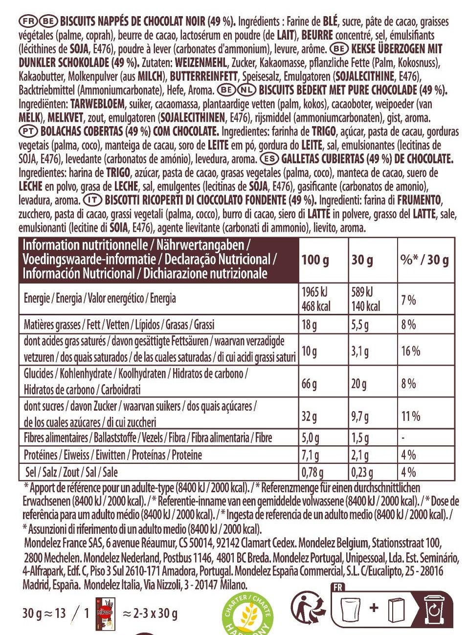 MIKADO CHOCOLAT NOIR 75G
