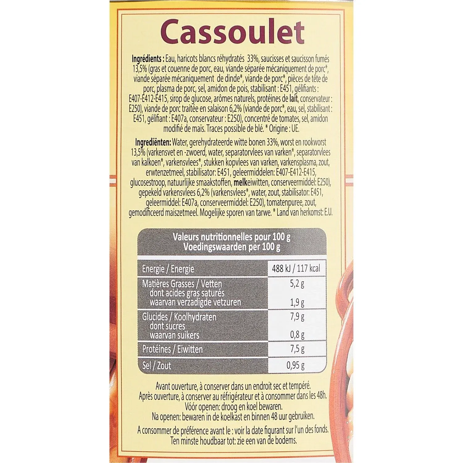 Plat cuisiné Cassoulet