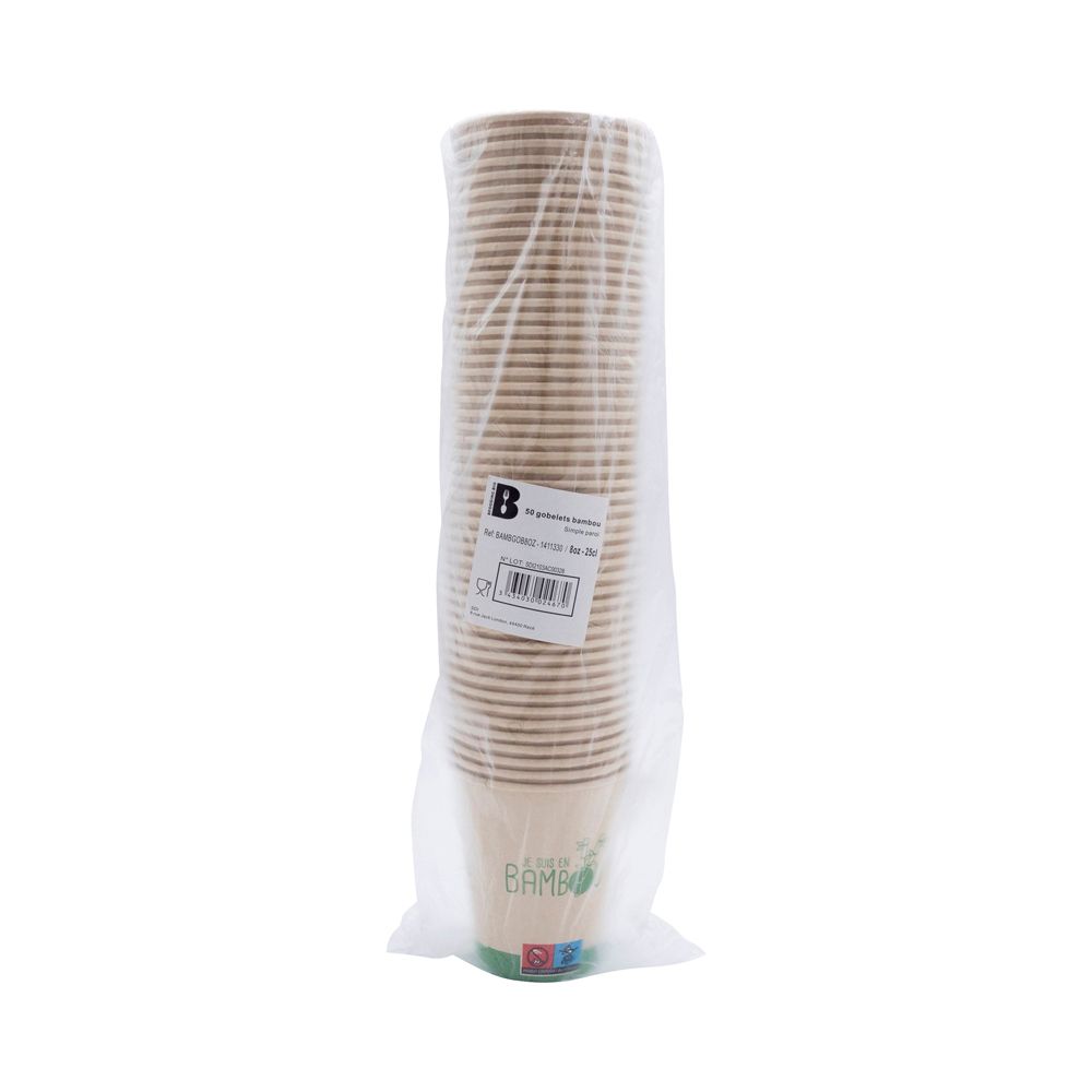 GOBELET BAMBOU 8OZ 25CL20 LOTS DE 50