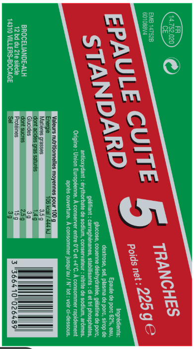 EPAULE CUITE STANDARD DECOUENNE DEGRAISSE